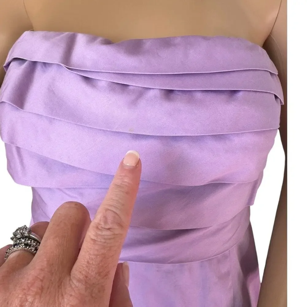J. Crew Wave Bodice Strapless cotton lavender/ purple dress size 6